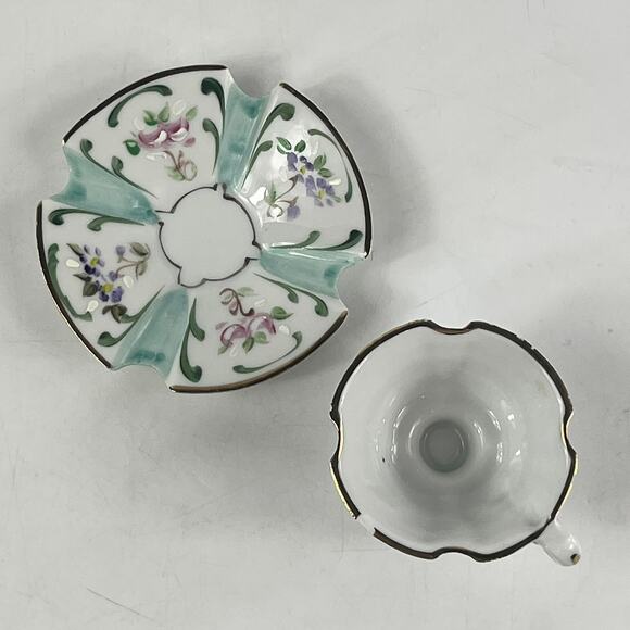 Armando Grave Portugal Demitasse Cup Saucer Hand Painted Floral AG Pintado à Mão - Picture 7 of 16